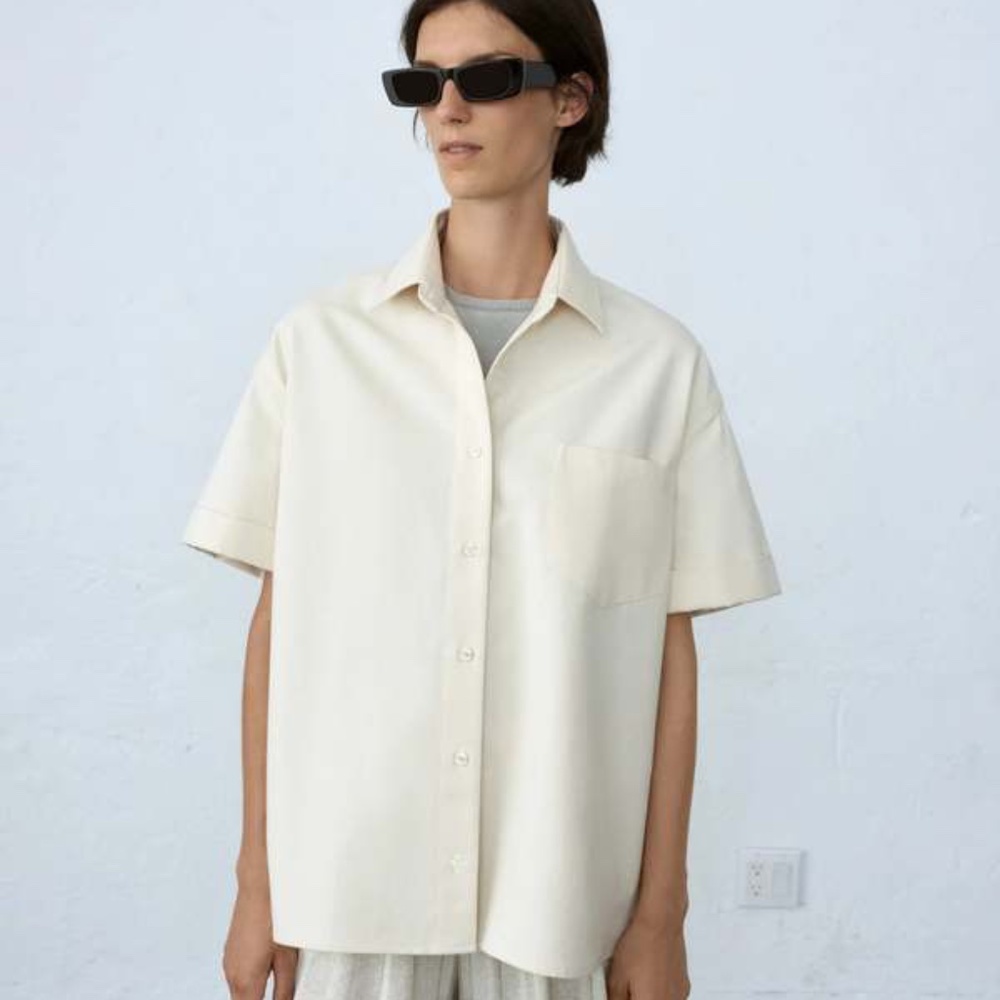 CORDERA Boxy Fit Shirt in Natural Oxford Cotton Overshirt 2023 One Size OG NWOT